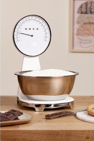 Smeg 50's Style Retro Ksf01 Beyaz Analog Mutfak Tartısı Beyaz - Pembe