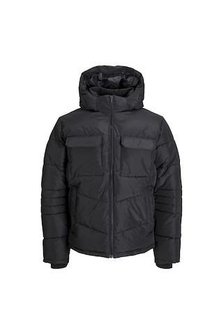 Erkek Kapüsonlu Fermuarli Puffer Mont - Build Black Siyah