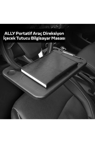 Ally Portatif Araç Direksiyon İçecek Tutucu Bilgisayar Masası- 5775 Siyah