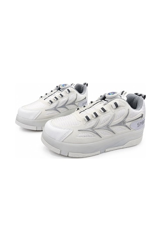Papucumun Dünyası Işıklı Mekanizma Bağcıklı Unisex Patenli Sneaker Beyaz