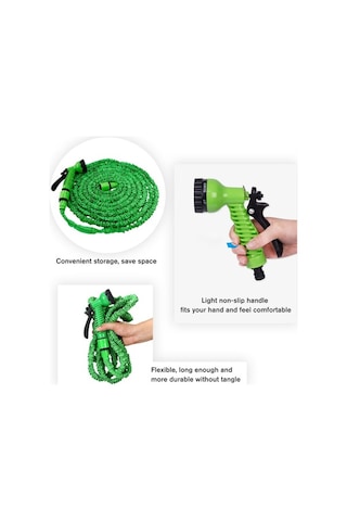 Pazly Genişletilebilir Bahçe Hortumu 25ft Mavi, Esnek Sulama, Araç Yıkama, Bahçe Sulama İçin