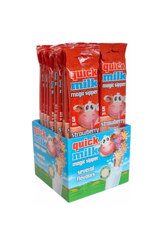 Quick Milk Pipet İçinde Çilek Aromal 5'li Paket 20 x 30 G Quick Milk Pipet İçinde Çilek Aromal 5'li Paket 20 x 30 G