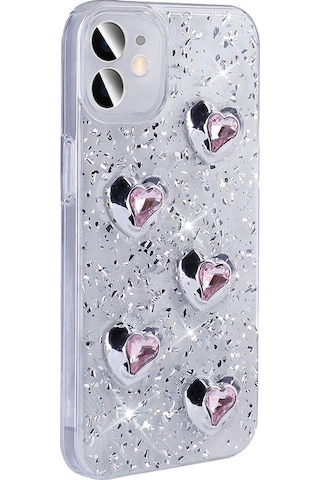 Apple Uyumlu iPhone 11 İle Airbagli Simli Arka Yüzeyli Kapak