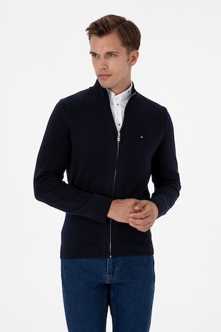 U.S. Polo Assn. Erkek Slim Fit Lacivert Basic Triko Hırka 50313688-VR033