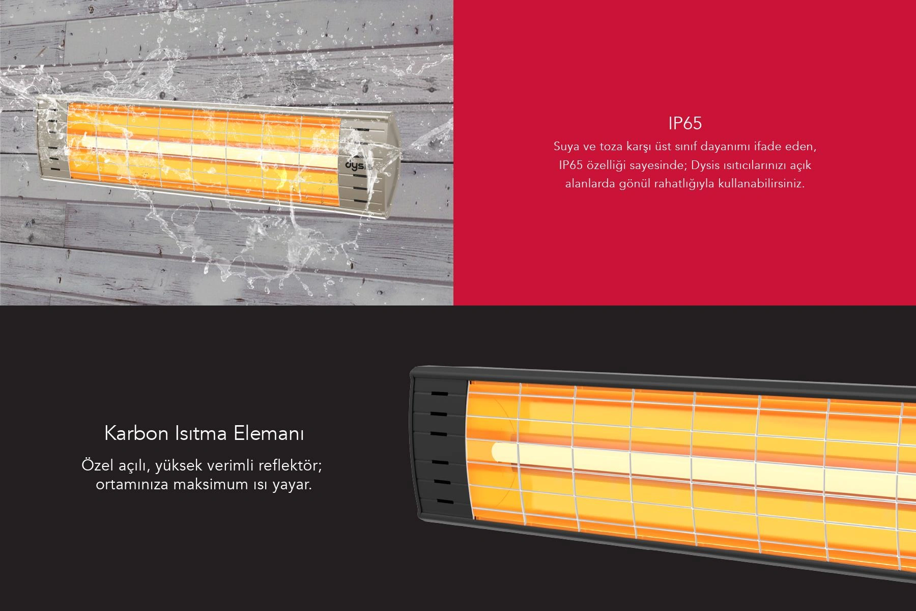 Dysis DH-7486 Art Plus Karbon Serisi 2300 W Elektrikli Isıtıcı
