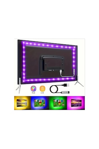 5 Metre Usb Rgb Telefon Kontrollü Mutfak Dolabı Tv Arkası Animasyonlu Şerit Led Parti Amber - Beyaz - Mavi