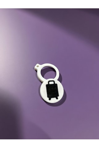 Mini Emoji Apple Uyumlu AirTag  Kılıfı - Gizli Takip Tutucu Anahtarlık 3d Baskılı, Beyaz/siyah Şık Tasarım Valiz