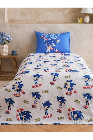 Karışık Sonic Baskılı Tek Kişilik Çocuk Pike Seti Çok Renkli