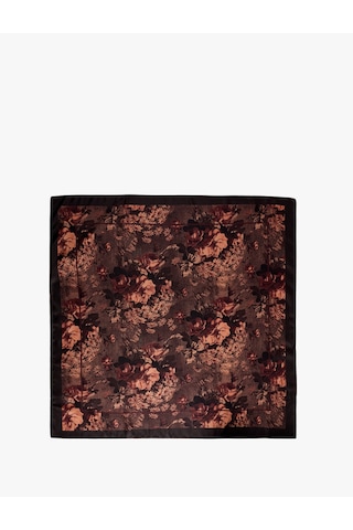 Koton Çiçek Desenli Saten Kare Fular Bandana Multıcolor 7wak50329aa Mavi