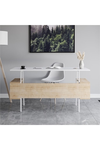 Irony Maxi Ofis Masası Beyaz Meşe