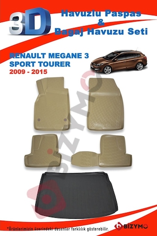 Renault Megane 3 Sport Tourer 2009-2015 Bej Paspas+Bagaj Havuzu 505220822