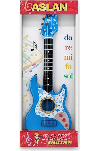 Rock Gitar 50 Cm Akort Edilebilir Oyuncak Mavi