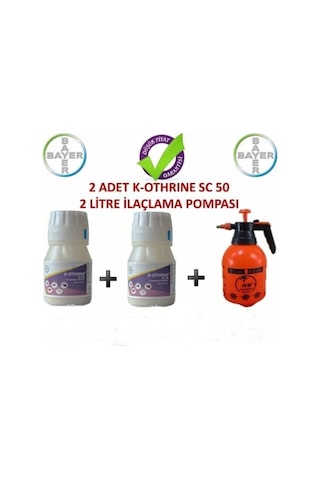 Bayer K-Othrine Sc 50 Genel Haşere Ilacı 2 X 50 Ml + Ilaçlama Pompası 2 L