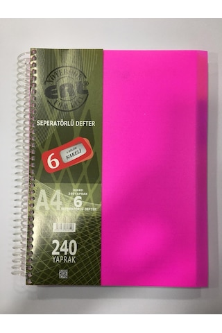 Bölmeli defter 6 bölmeli kareli 240 yaprak