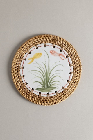 Meander Doğal Rattan El Yapımı Çerçeveli 16 Cm. Balık - Çiçek Des Naturel