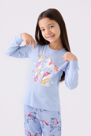 Kız Çocuk İkili Takım - Mavi Mavi