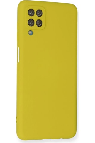 Newface Samsung Galaxy Uyumlu A12 Kılıf Nano İçi Kadife Silikon Semeglbl - 25 - Sarı