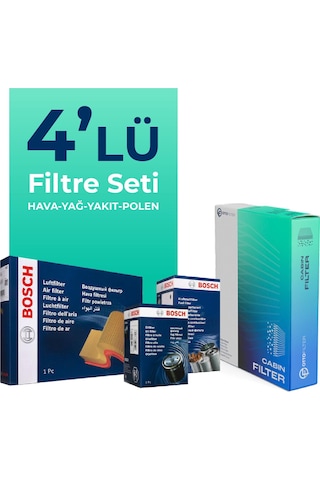 Bosch Ford Tourneo Custom 2.0 Dizel Filtre Bakım Seti (2015-2023) 4 Lü