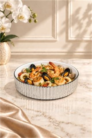 Linea Serisi Dekoratif Kase 20 Cm 550 Ml Gümüş