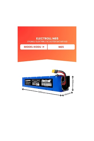 Electroll N65 Uyumlu Batarya Yüksek Kapasite 48v 15.000mah Elektrikli Scooter Bataryası Diğer