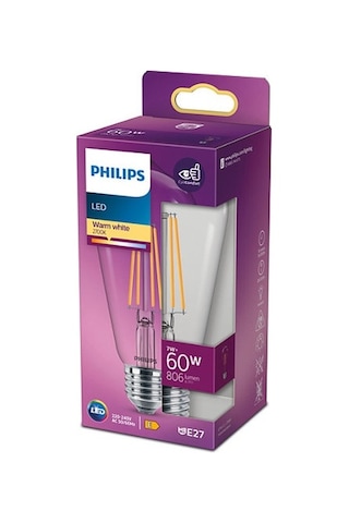 Philips Filament 60W St64 Ampul Sarı Işık 2700K