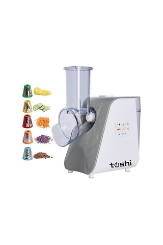 Toshi 5 Başlıklı Elektrikli Çok Fonksiyonlu Sebze Ve Meyve Doğrayıcı Rende - Rondo -gri