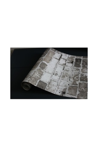 Tetik Tuğla Desenli Duvar Kağıdı, Gri-bej, 100 X 110 Diğer