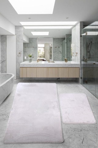 Relax Gri 80x150 + 50x80 Cm Büyük Ebat 2'li Banyo Halısı Paspası Antrasit