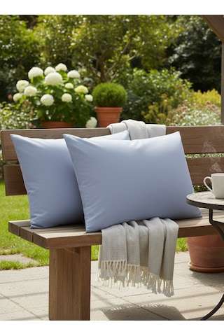 2 Li Kapaklı Yastık Kılıfı Seti 50 70 Cm Dayanıklı, Yumuşak Dokulu, Otel Kalitesi Buz Mavisi