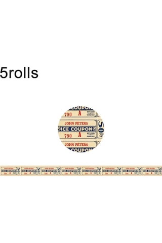 Dergi Scrapbooking Günlüğü Planlamacıları İçin 5rolls Retro Washi Bant, Renk: Kupon, Boyut:kupon Diğer