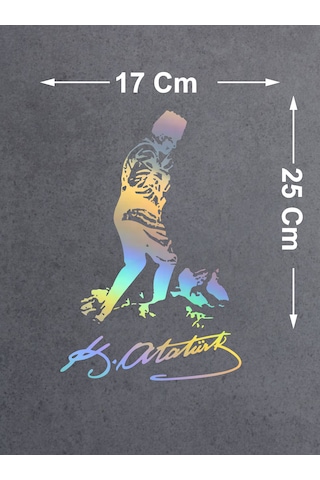 Hologramlı Janjanlı Atatürk Ve Kocatepe İmza Sticker - Araba Oto Cam Araç Sticker - 02524 25x17 Cm
