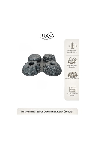 Viona 4'lü Muffin Döküm Kek Kalıbı Antrasit Antrasit