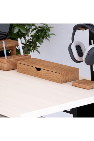 Desna Tek Katlı Tek Çekmeceli Dolap - Kiraz 34 Cm Uzunluk X 12.1 Cm Derinlik X 5.8 Cm Woodsaka Doğal Ahşap