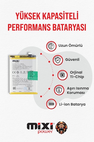 Oppo A74 5g / Reno 6 Lite / A95 4g / A95 2020 Uyumlu Tam Kapasite Batarya 1 Yıl Garantili