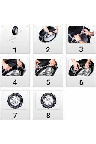 Oto Lastik Kar Zinciri 205/40/r18 Merdiven Tipi Mahmuzlu Serme Suv Minibüs 10 CM