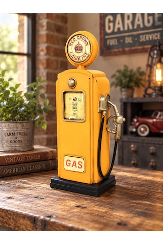 Mnk Home Dekoratif Metal Yakıt Pompası Kumbara Vintage Retro Eskitme Tasarım Renk