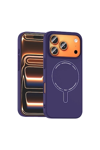 Apple Apple iPhone Uyumlu 18 Pro Max Kılıf M-safe Şarj Özellikli Kamera Korumalı Zore Elio Sert Pc Kapak Çok Renkli