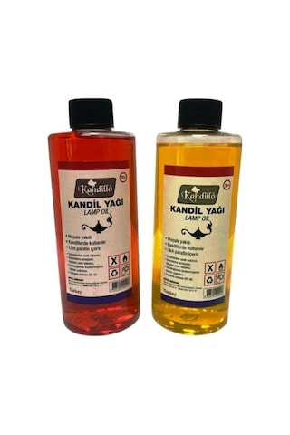 Kırmızı Sarı Kandil Yağı Kokusuz Dumansız 250 Ml 2'li Set