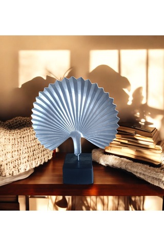 20cm-22cmlik Polyester,midye Kabuğu Desenli Beyaz Biblo