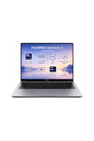Huawei Matebook 14 53014QCS Ultra 5 125H 16 GB 1 TB SSD 14.2" Free Dos Dizüstü Bilgisayar