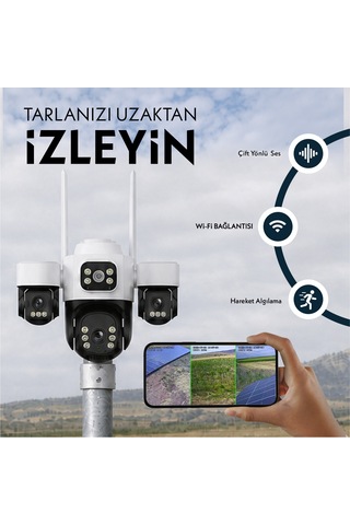 İnox X113 3+3+3 Mp 3 Kameralı Wi-fi Ptz Renkli Gece Görüşlü Güvenlik Kamerası