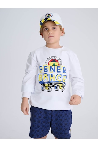 Fenerium Çocuk Trıbun Kaykaylı Sweat BEYAZ
