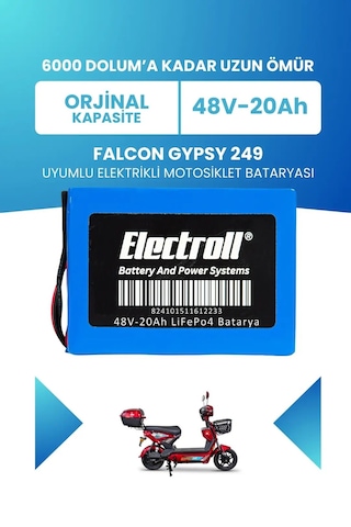 Falcon Gypsy 249 Uyumlu Batarya Standart Kapasite Lifepo4 48v 20ah Elektrikli Motosiklet Bataryası