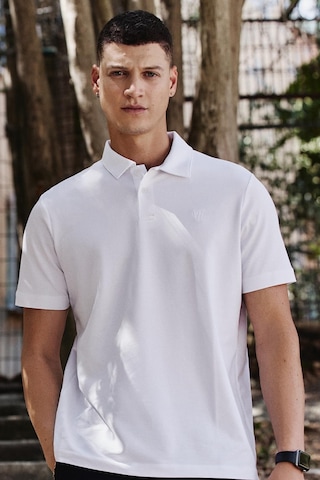 Standart Fit Basic Polo Yaka 2li Paket Beyaz Erkek T-shirt - 87768