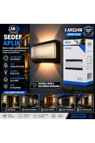 Ip66 50.000 Saat Led Ömrü 22w Sedef Led Aplik Duvar Lambası Ars-348953 Çok Renkli