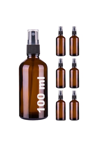 Afracam Amber 100 Ml Kapaklı Sprey Dezenfektan Cam Şişe 6 Adet Siyah