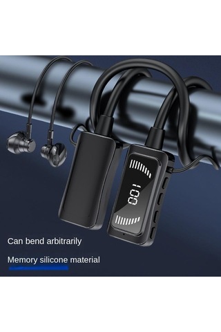 Queed Bluetooth 5.3 Dijital Ekranlı Boyuna Monte Kablosuz Bluetooth Kulaklık Ve Kulak Dönüşlü Ultra Uzun Bekleme Boyuna Monte Kulaklık