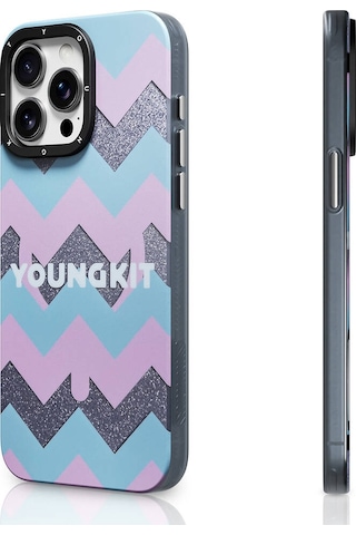Apple Uyumlu iPhone 14 Pro Max Kılıf Magsafe Şarj Özellikli Youngkit Star Dazzle Serisi Kapak Turkuaz