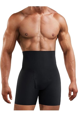 Inner Vision Erkek Korse Boxer Karın Kontrol, Toparlayıcı Ve Vücut Şekillendirici İç Çamaşırı Siyah