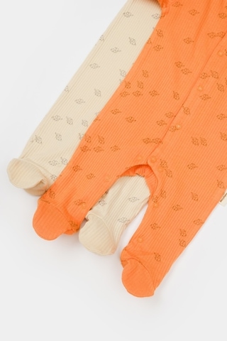 BabyCosy Organik Modal Fil Baskılı 2 Li Patikli Tulum 001